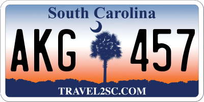 SC license plate AKG457