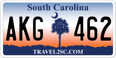 SC license plate AKG462