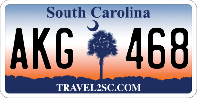 SC license plate AKG468