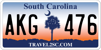 SC license plate AKG476