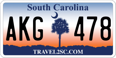 SC license plate AKG478