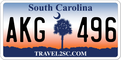 SC license plate AKG496