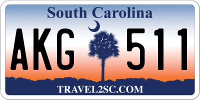 SC license plate AKG511