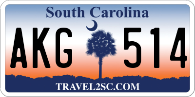 SC license plate AKG514