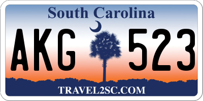 SC license plate AKG523