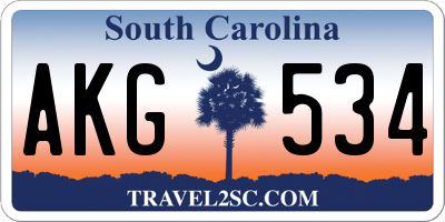 SC license plate AKG534