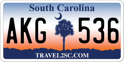 SC license plate AKG536