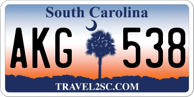 SC license plate AKG538