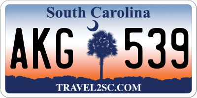 SC license plate AKG539