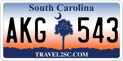SC license plate AKG543