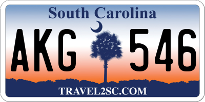 SC license plate AKG546