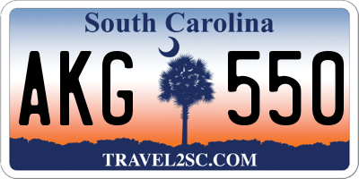 SC license plate AKG550