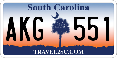 SC license plate AKG551