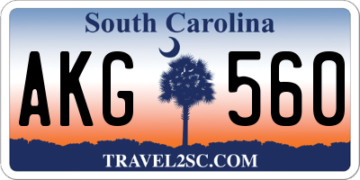 SC license plate AKG560