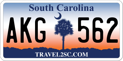 SC license plate AKG562