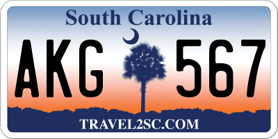 SC license plate AKG567