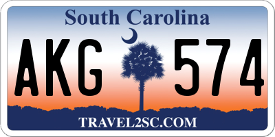 SC license plate AKG574