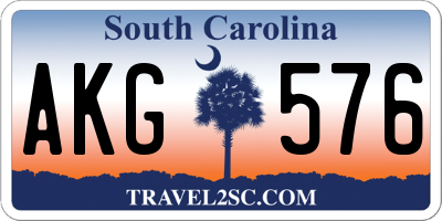SC license plate AKG576