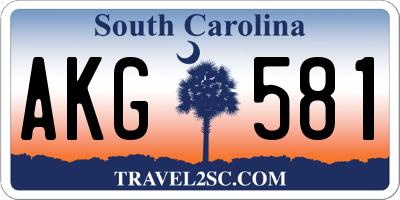 SC license plate AKG581