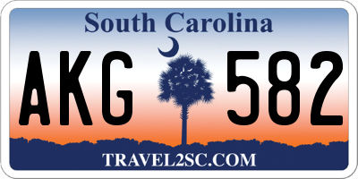 SC license plate AKG582