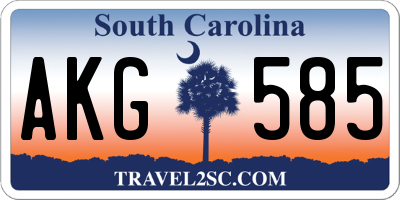 SC license plate AKG585
