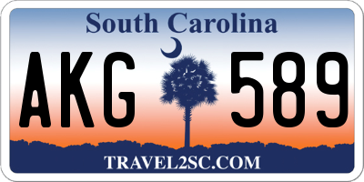 SC license plate AKG589