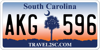 SC license plate AKG596