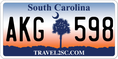 SC license plate AKG598