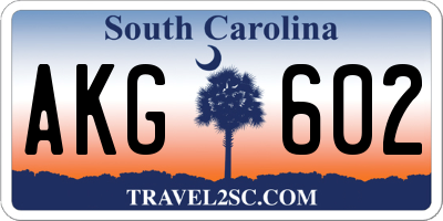 SC license plate AKG602