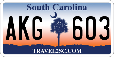 SC license plate AKG603