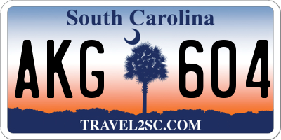 SC license plate AKG604