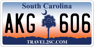 SC license plate AKG606