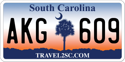SC license plate AKG609