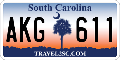 SC license plate AKG611