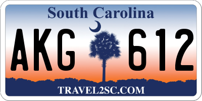 SC license plate AKG612
