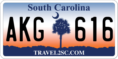 SC license plate AKG616