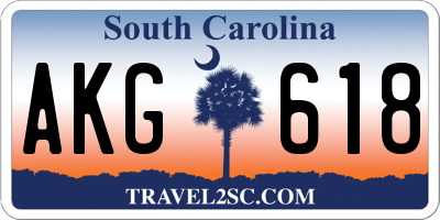 SC license plate AKG618