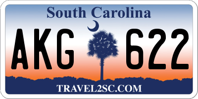 SC license plate AKG622