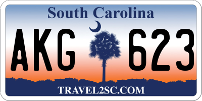 SC license plate AKG623