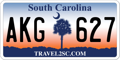 SC license plate AKG627