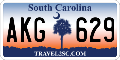 SC license plate AKG629