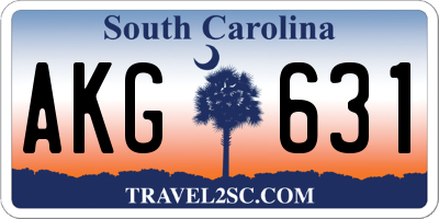 SC license plate AKG631