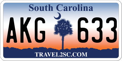 SC license plate AKG633