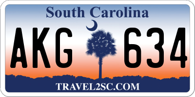 SC license plate AKG634
