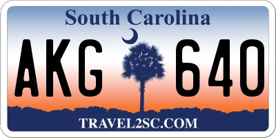 SC license plate AKG640