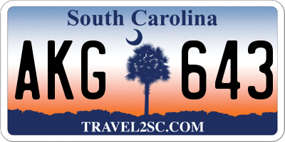 SC license plate AKG643
