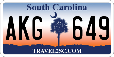 SC license plate AKG649