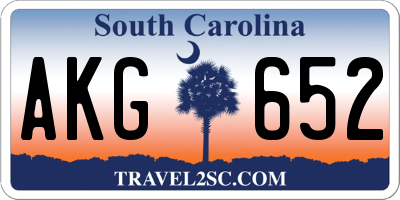 SC license plate AKG652