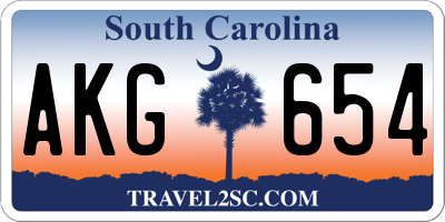 SC license plate AKG654