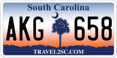SC license plate AKG658